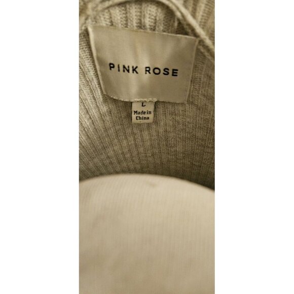 Women's Cropped Soft Ribbed Hoodie Long Sleeve Hooded Sweater Light Grey Size L - Picture 5 of 6